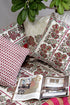 20s Cotton Cushion Cover in Floral Block Print