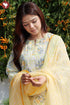 Terry Voile Kurta Pant With Dupatta In Floral Block Print
