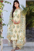 Tussar Cotton Kurta Pant And Dupatta Set In Block Print
