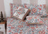 20s Cotton Bed Cover In Indian Blue and Brick Red Floral Print