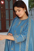 Chanderi Silk Kurta And Set With Dupatta Block Print Steel Blue