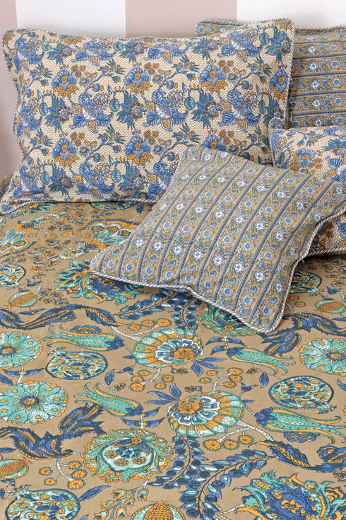 40s Cotton Pillow Cover in Floral Print