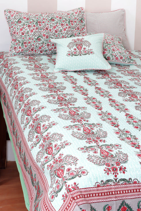 40s Cotton Pillow Cover in Floral Print