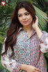 Modal Silk Top In Strip Floral Block Print