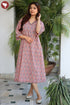 Mulmul Cotton Dress In Floral Block Print