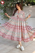 Mulmul Cotton Tier Dress In Block Print