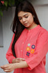 Khaadi Check Coral Kurta