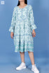 Rayon Slub Amalfi Dress in Block Print