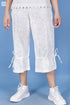 Cambric Cotton Patsy Pant In White Textured Block Print