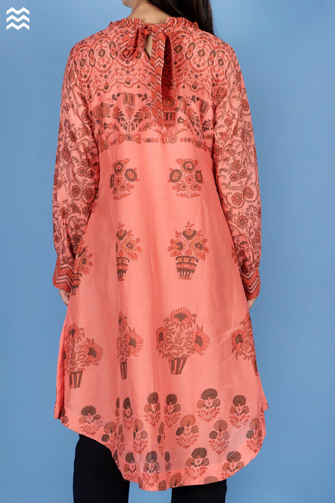 Cotton Silk Lizard Top In Asssorted Block Print