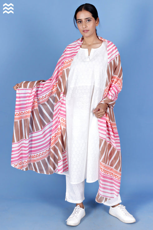 Mulmul Cotton Wrap In Block Print