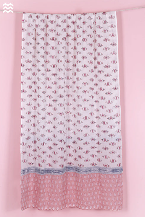 Mulmul Cotton Wrap In Floral Block Print