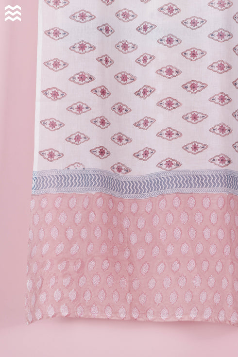 Mulmul Cotton Wrap In Floral Block Print