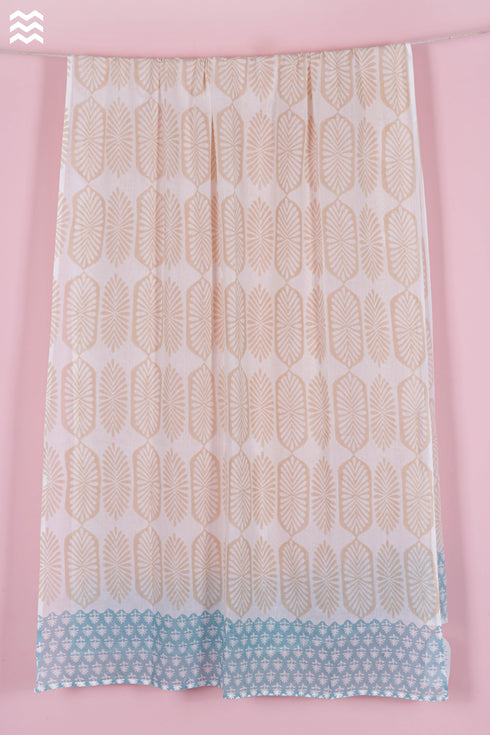 Mulmul Cotton Wrap In Floral Block Print