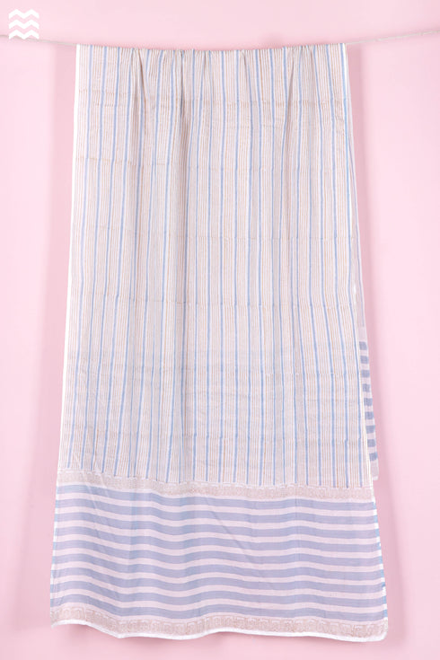 Mulmul Cotton Wrap In Gold Block Print