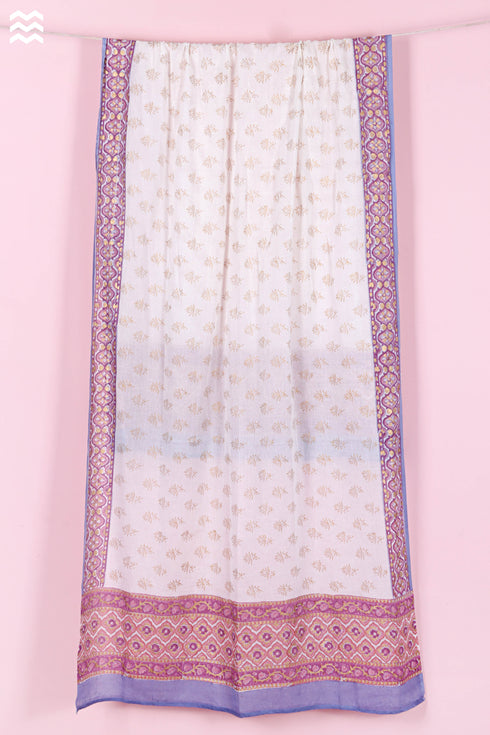 Mulmul Cotton Wrap In Gold Block Print