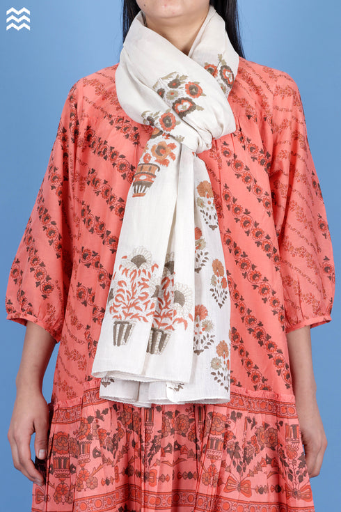 Cotton Silk Martini Dress In Assorted Block Print