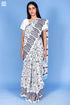Mulmul Cotton Saree With Fall In Assorted Block Print