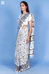 Mulmul Cotton Saree With Fall In Assorted Block Print