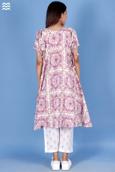 Cambric Cotton Co-Ord Set In Block Print