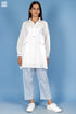 Slub Cotton Boyfriend Shirt With Chikankari Embroidery
