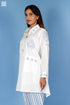 Slub Cotton Boyfriend Shirt With Chikankari Embroidery