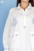 Slub Cotton Boyfriend Shirt With Chikankari Embroidery