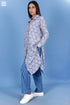Cotton Silk Open Boyfriend Top In Block Print