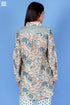 Cotton Silk Oversized Boyfriend Shirt In Floral Block Print