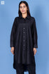 Cotton Silk Long Boyfriend Shirt In Black