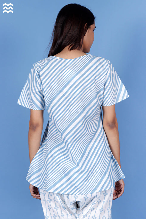 Cambric Cotton TRR Top In Floral Block Print