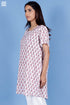 Rayon Long Tee Top In Floral Block Print