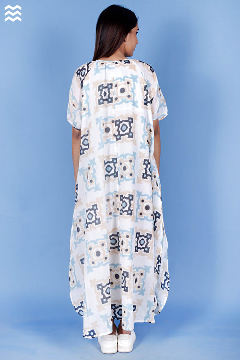 Mulmul Cotton Poiret Top In Block Print