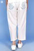 Khaadi Cotton Rose Pant In White Textured Block Print