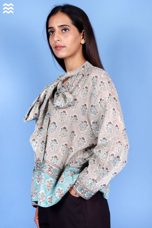 Mulmul Cotton Patricia Top In Block Print