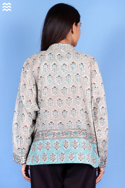 Mulmul Cotton Patricia Top In Block Print