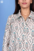 Crepe Cotton Boyfriend Shirt In Block Print