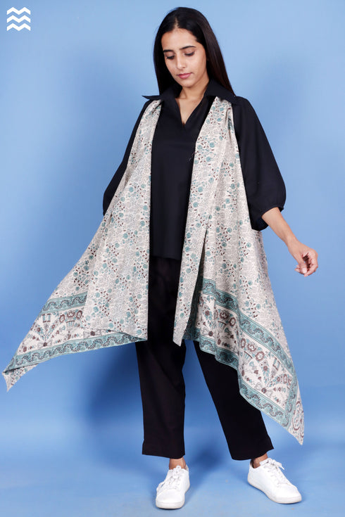 Ansari Khaadi Percy Overlay In Block Print