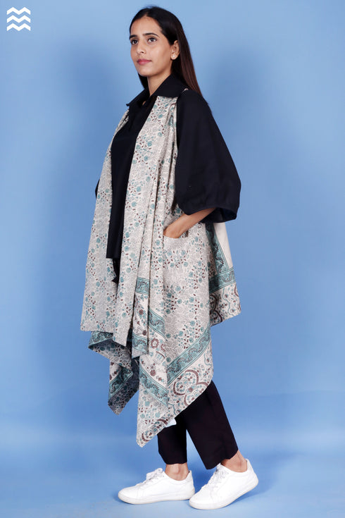 Ansari Khaadi Percy Overlay In Block Print