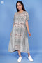 Crepe Cotton Foxy Dress In Block Print