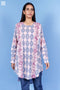 Slub Cotton Full Sleeved Rose Top In Block Print