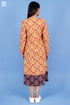 Cambric Cotton Wrap Dress In Block Print