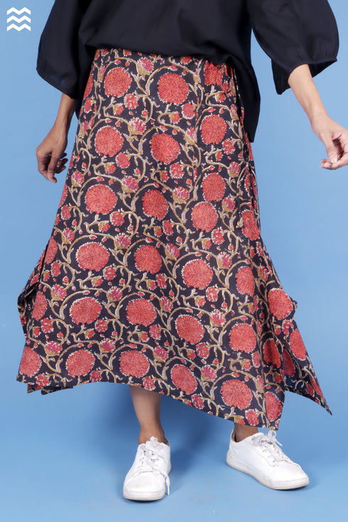 Cambric Cotton SJB Skirt In Block Print