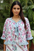 100% Mul Mul Cotton Off White Floral Overlay