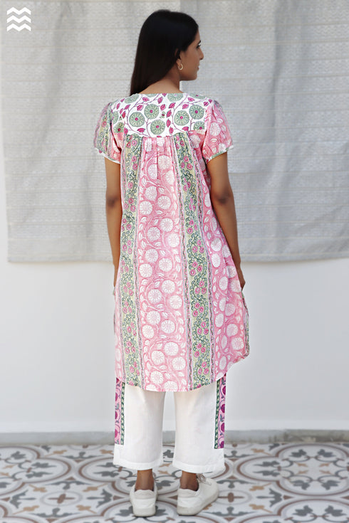 100% Cotton Slub Cotton Top in Hand Block Print
