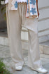 Rayon Beige Relaxed Pant