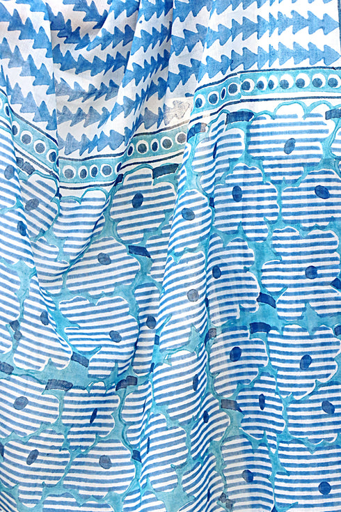 Mul Mul Cotton Momo Wrap in Block Print