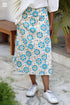 Lyoecel Wrap Skirt in Floral Block Print