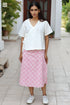 Cambric Cotton Wrap Skirt In Block Print