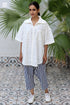 Cotton Slub Off White Beach Shirt